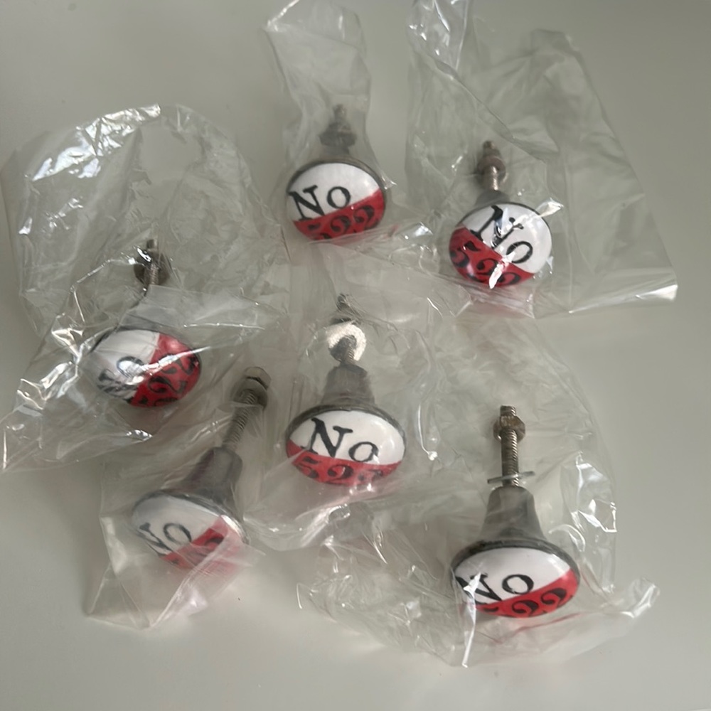 Anthropologie Red Lucky Number Dresser Knobs (1) - Picture 3 of 6